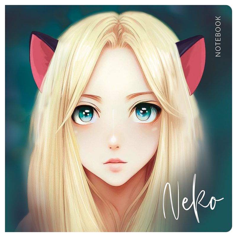 картинка Записная книжка 170*170мм 40л без линовки Meshu MS_53368 "Neko", 80г/м2, скрепка, обложка soft-touch магазина КанАрт Екатеринбург