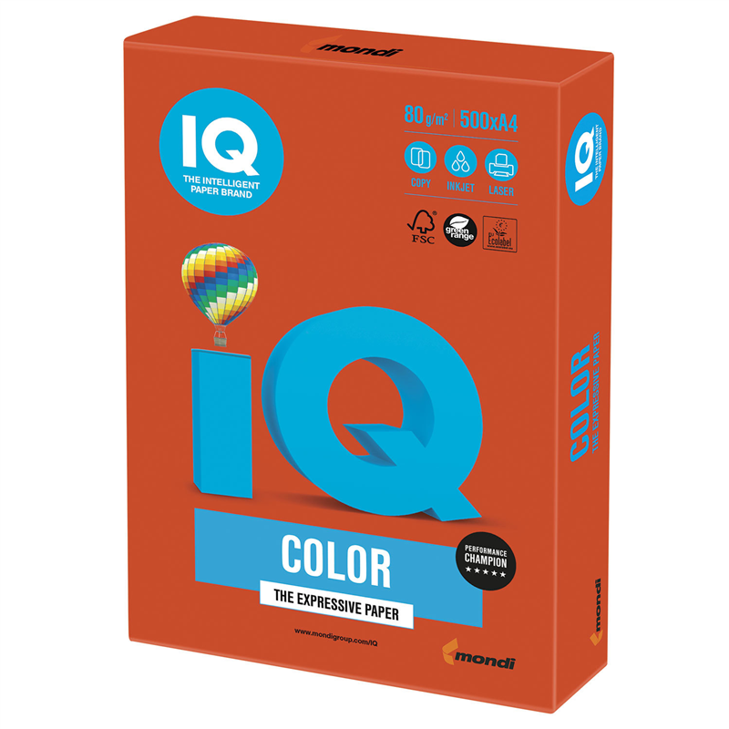 картинка Бумага для офисной техники цветная A4 IQ color ZR09 интенсив красный кирпич, 80г/м2, 500л/пачка магазина КанАрт Екатеринбург