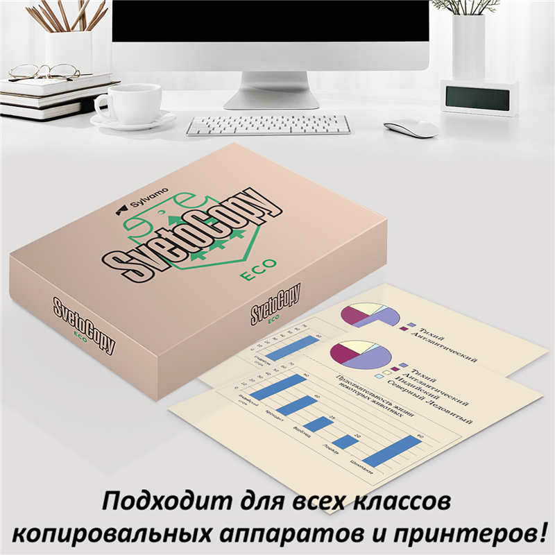 картинка Бумага для офисной техники A4 SvetoCopy "Eco", 80 г/м2, белизна 60%, 500л/пачка магазина КанАрт Екатеринбург