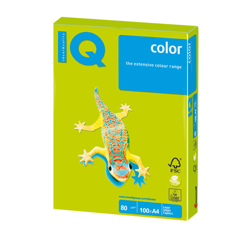 картинка Бумага для офисной техники цветная A4 IQ color NEOGN неон зеленая, 80г/м2, 100л/пачка магазина КанАрт Екатеринбург