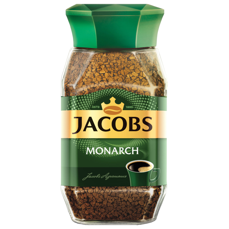 картинка Кофе растворимый 190г Jacobs 104560 "Monarch", сублимированный, стеклянная банка магазина КанАрт Екатеринбург
