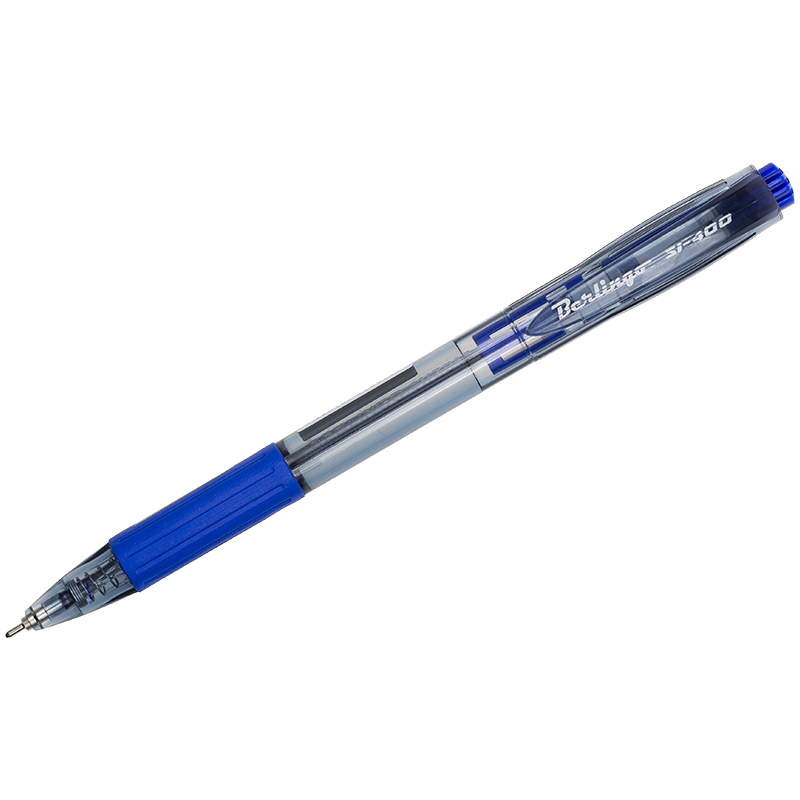 картинка Ручка шариковая масляная автоматическая Berlingo CBm_70502 "SI-400", манжета, узел 0.7мм, линия 0.5мм, синие чернила магазина КанАрт Екатеринбург